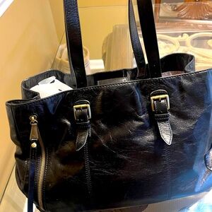 Black leather Hobo purse like new